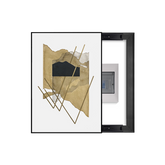 Golden Abstract Geometric Breaker Box Cover | Stylish Electrical Panel Conceal